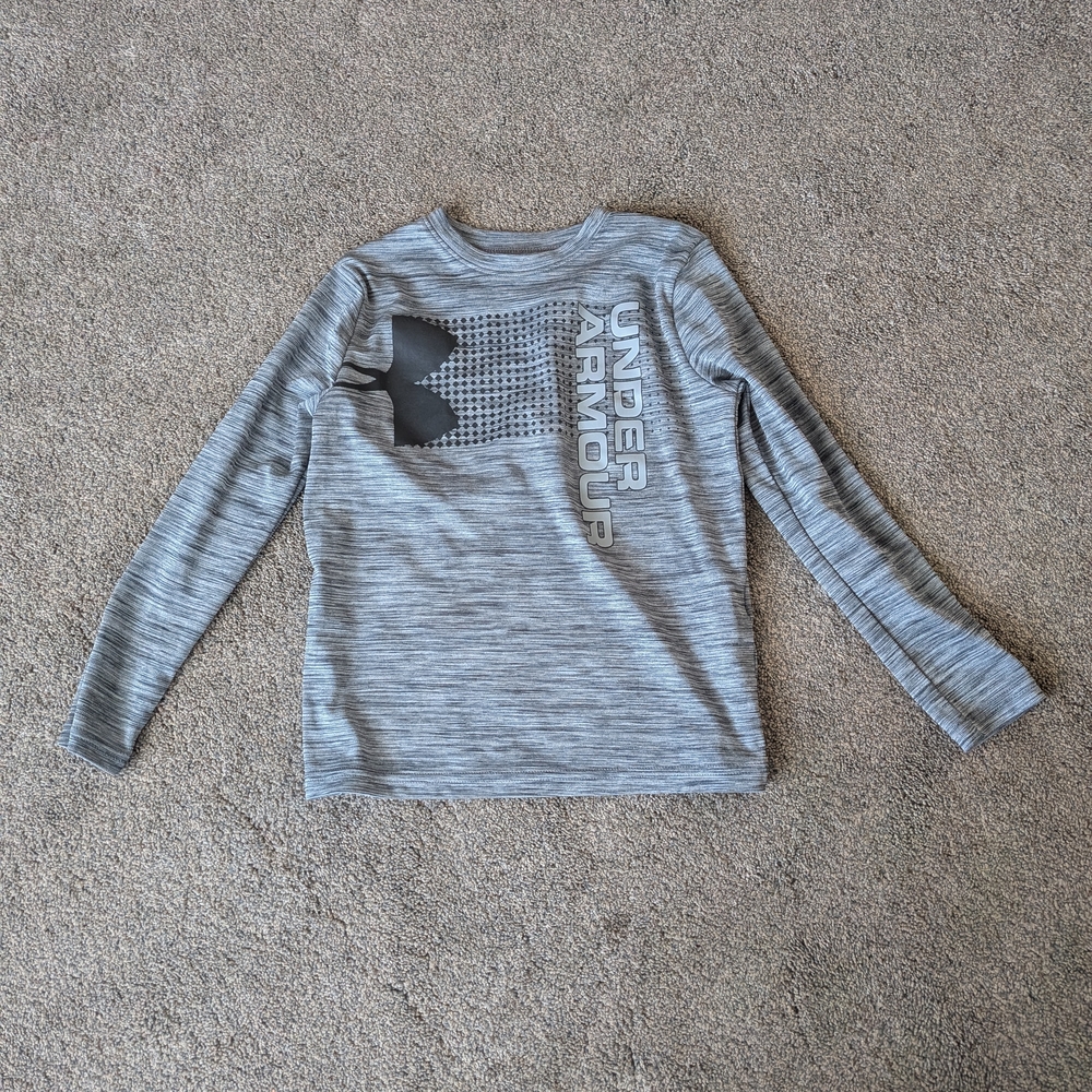 Under Armour Kids Heather Gray Long Sleeve Tee